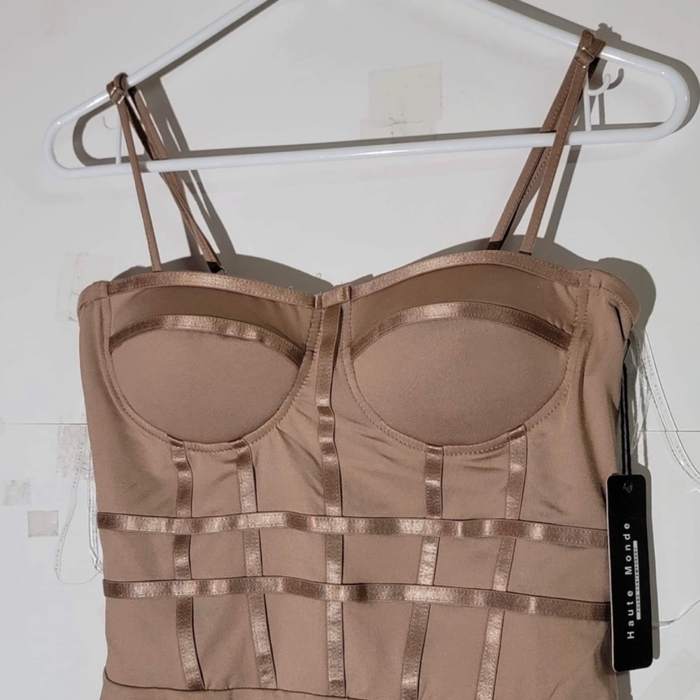 NWT Haute Monde Nude Bustier Corset Bodysuit